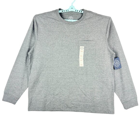 St John's Bay Men's Pullover Long Sleeve Gray Crew Neck T-shirt Size XXL NWT - Picture 1 of 12